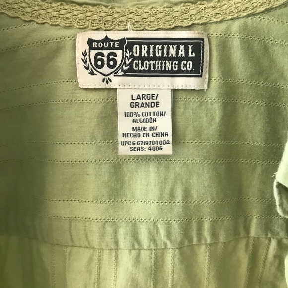 Green Button Down Shirt - Picture 3 of 3